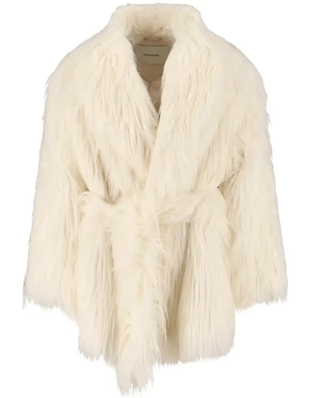 Faux Fur Coat With Adjustable Belt