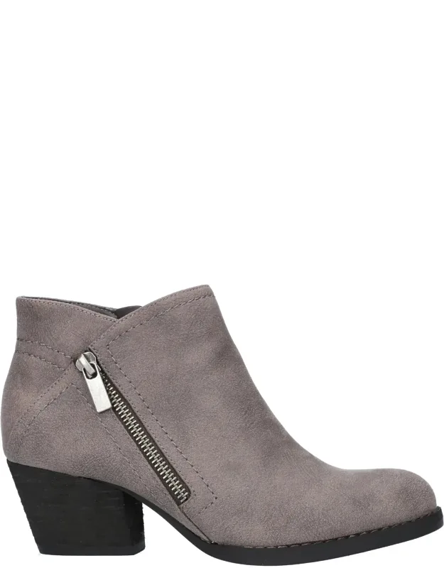 Booties With Zipper And Block Heel