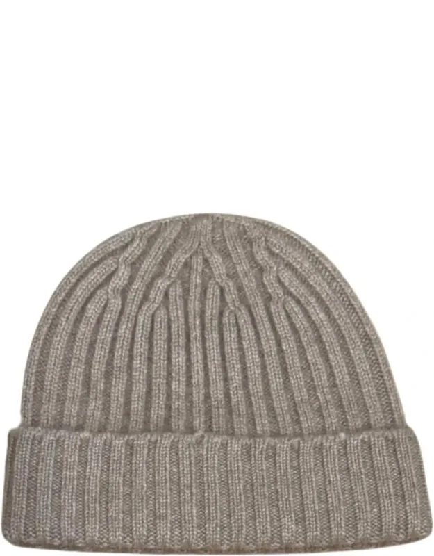 Ribbed Cashmere Beanie
