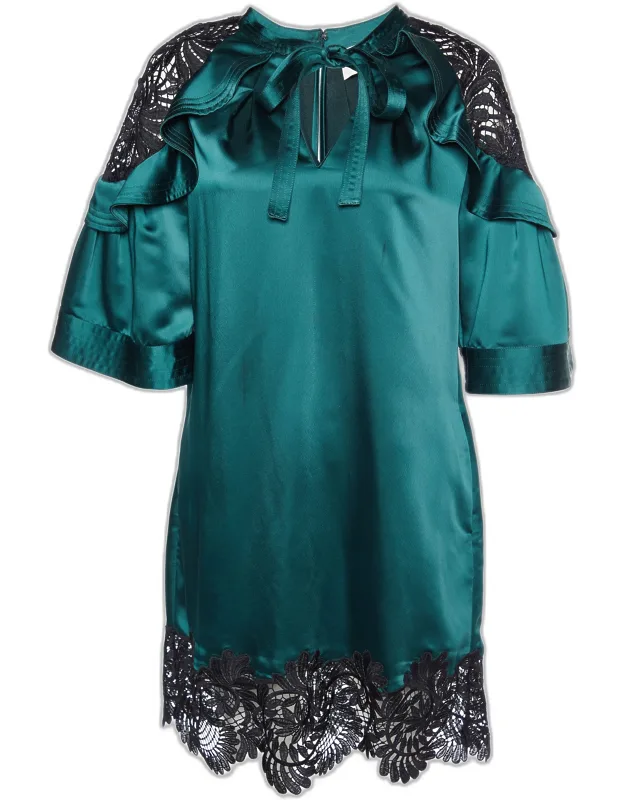 Satin And Lace Shift Dress
