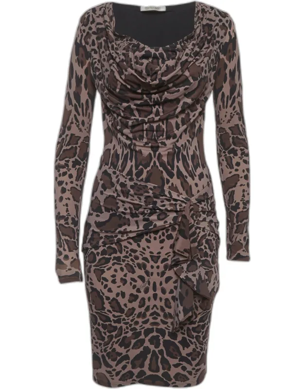Animal Printed Jersey Mini Dress