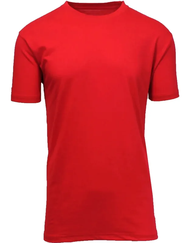 Short Sleeve Crew Neck Modern Fit Cotton Blend Classic Tee (up To 5xl)
