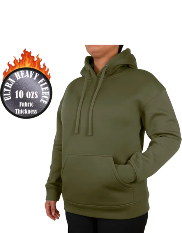 Loose Fit Super Heavyweight Fleece-lined Pullover Hoodie