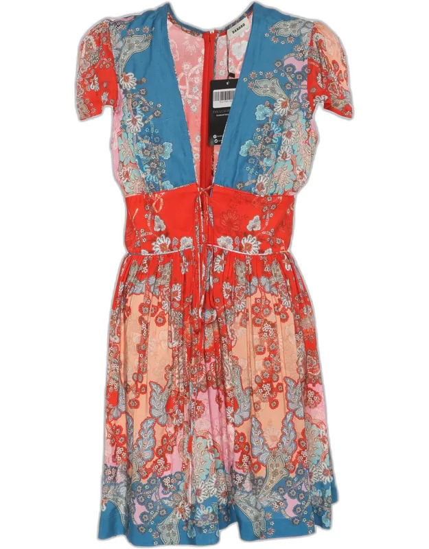 Multicolor Printed Viscose Mini Dress