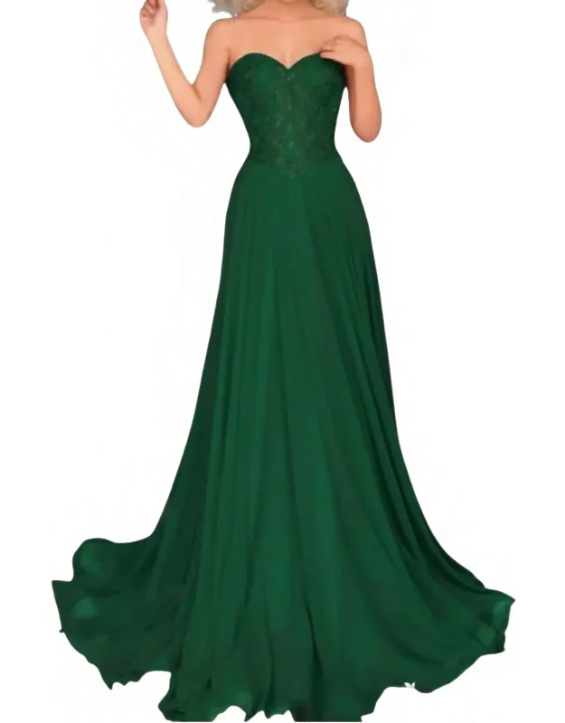 Strapless Fit And Flare Maxi Dress