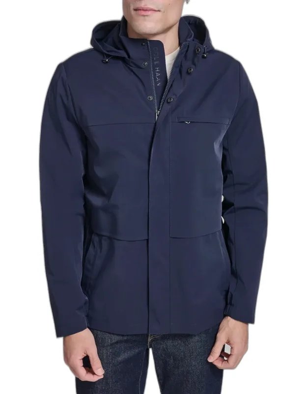 Traditional Fit Hooded Windbreaker Jacket