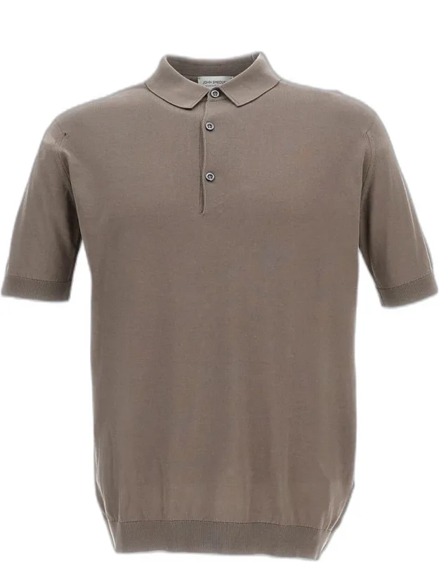 Short-sleeved Polo Shirt With Collar And Ribbed Edges