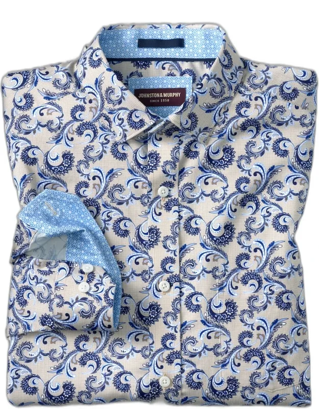 Tailored Fit Stylized Paisley Casual Shirt