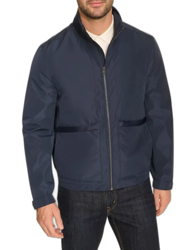 Stand Collar Packable Rain Jacket