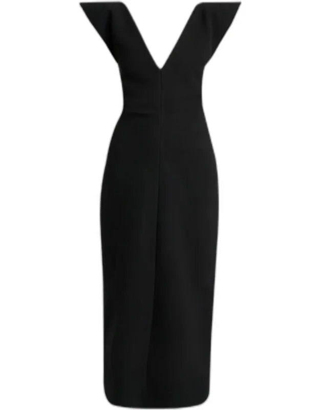 Mariam V-neck Wool Scuba Dress