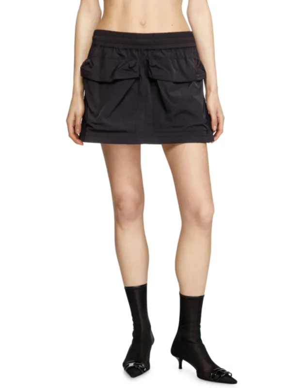 Crinkled Mini Skirt With Utility Pockets