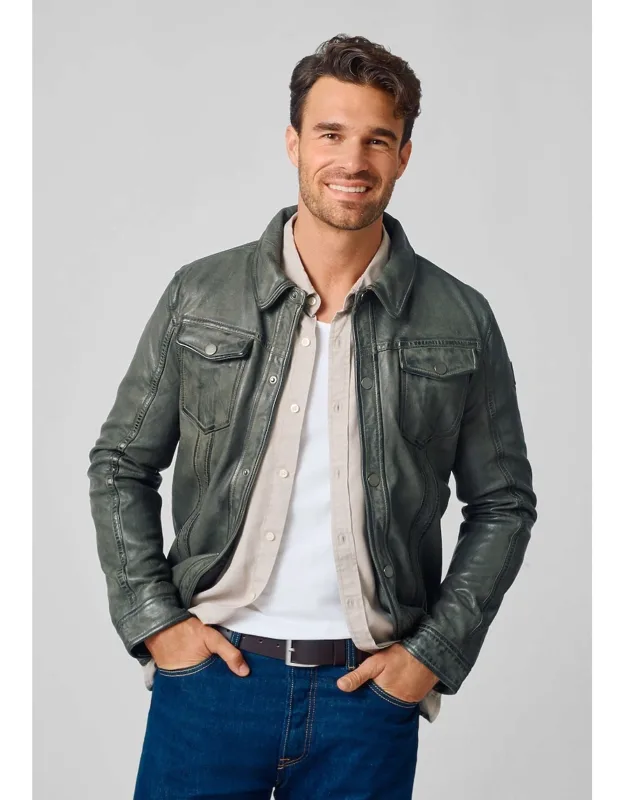 Mauritius Tailored Fit Nubuck Leather Shirt Jacket