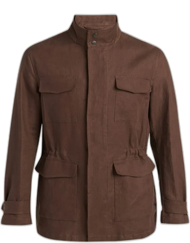 Linen Flap-pocket Field Jacket