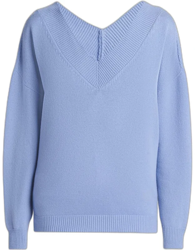 Seamless Soft Wool V-neck Sweater