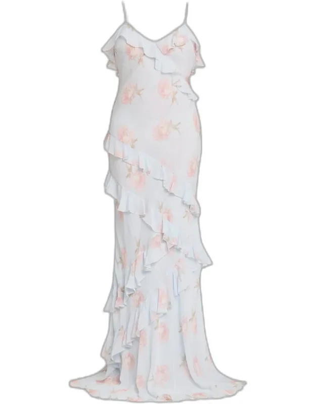 Rialto Asymmetric Ruffle Maxi Dress