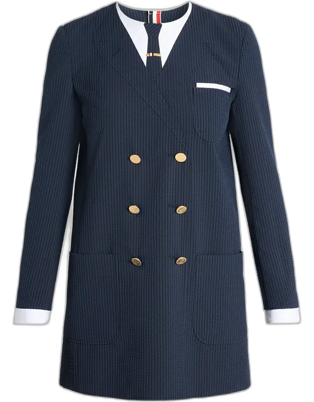 Seersucker Mini Blazer Dress