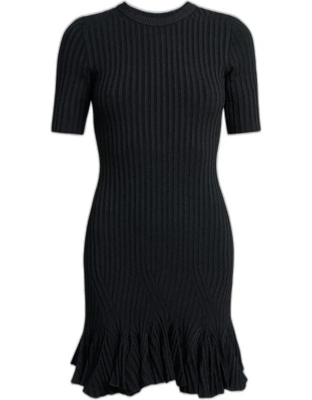 Leandra Rib Short-sleeve Mini Dress