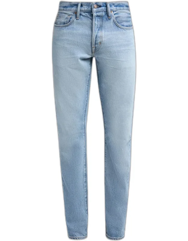 Stonewash Denim Straight-fit Jeans