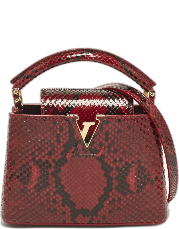 Capucines Mini Python Top Handle Bag