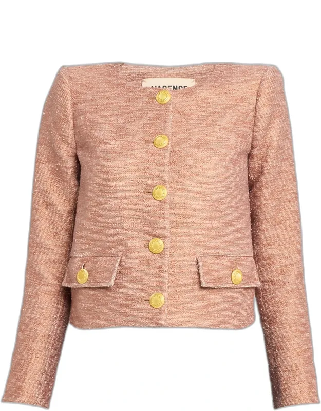 Boucle Collarless Blazer