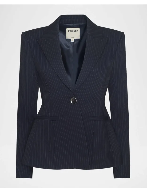 Therese Single-breasted Pinstripe Blazer