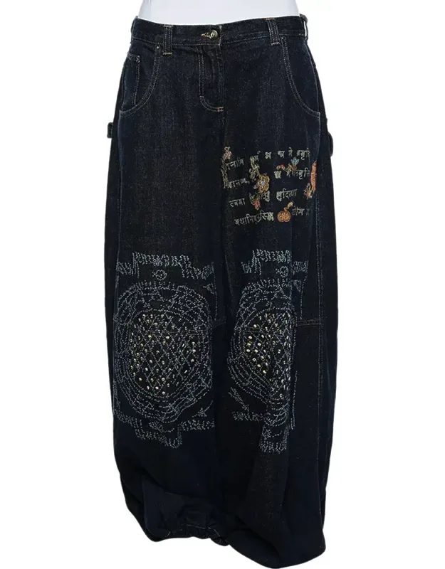 Painted Denim Flared Leg Jeans