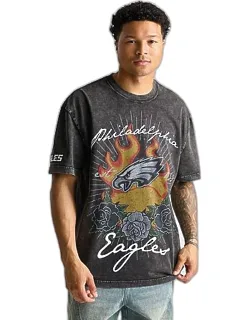 Philadelphia Eagles Nfl Fire And Roses Graphic T-shirt