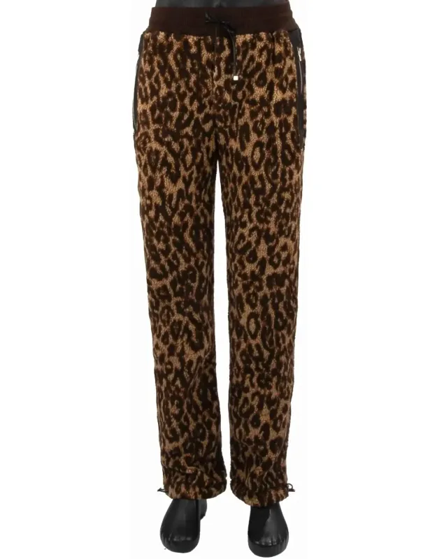 Printed Leopard Fleece Pants