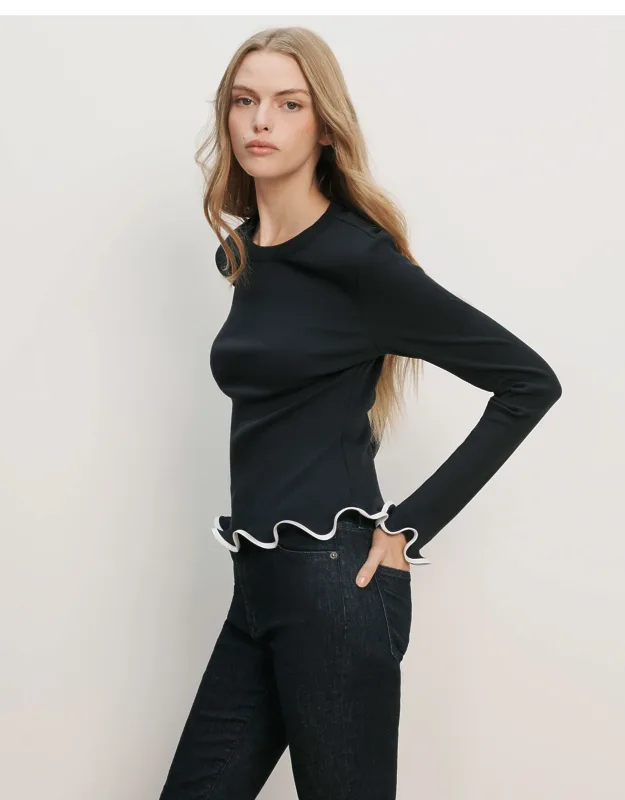 Elianne Ruffle-trim T-shirt
