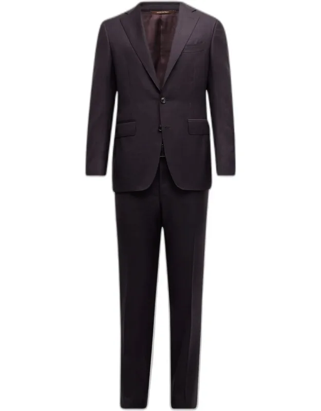 Wool Tonal Check Two-piece Suit