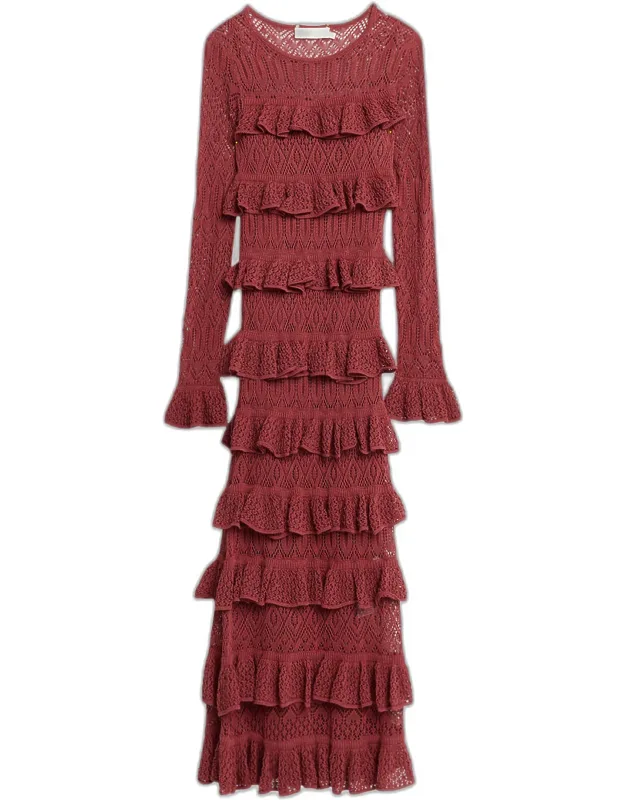 Wanderlust Lace Frill Midi Dress