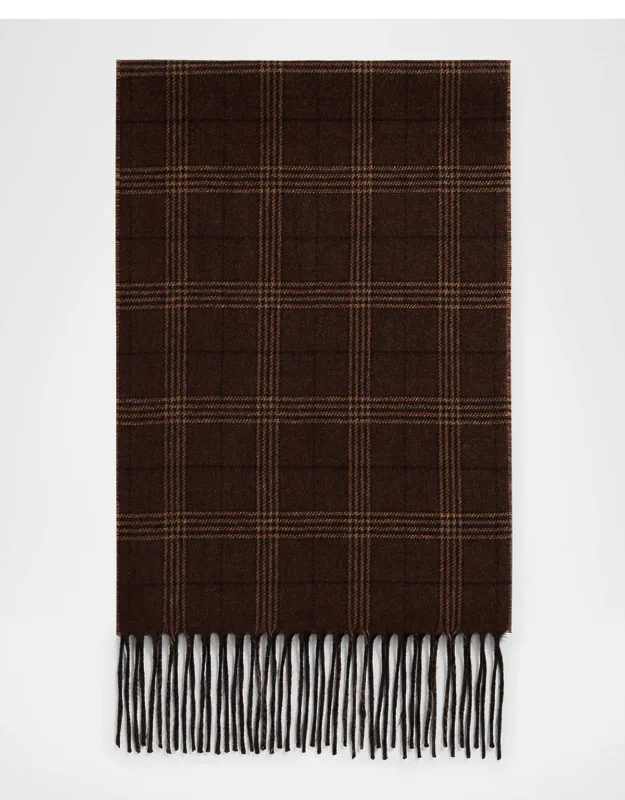 Baltazar Herringbone To Plaid Silk And Cashmere Scarf