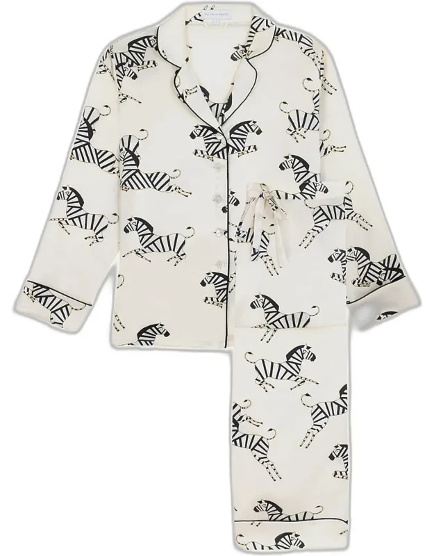 Zebra-print Silk Pajama Set