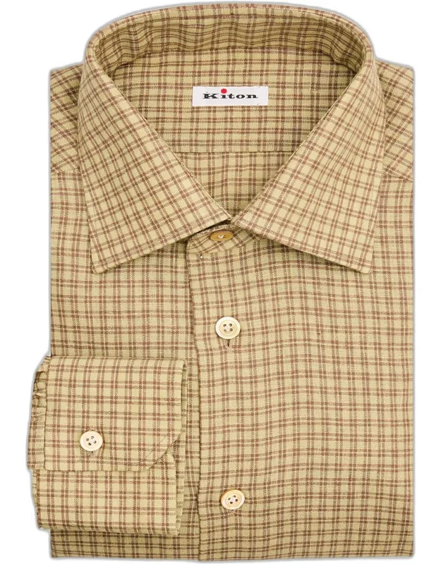 Linen-blend Plaid Button-down Shirt