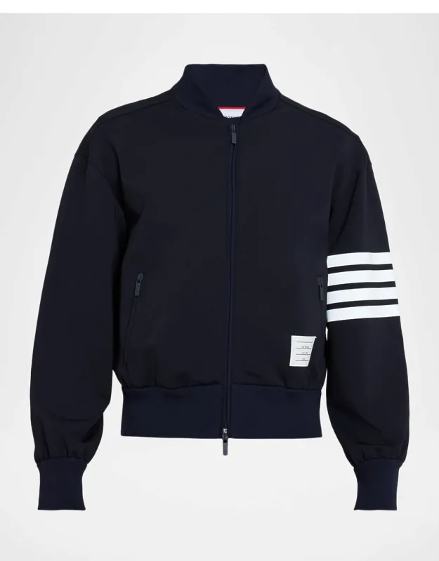 4-bar Full-zip Bomber Jacket
