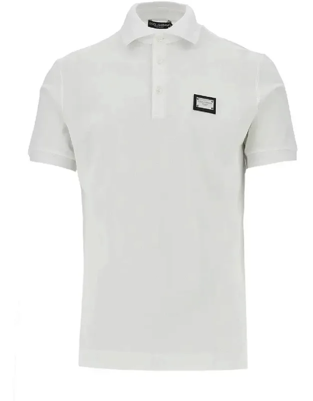 Piquet Polo Shirt With Logo Plate