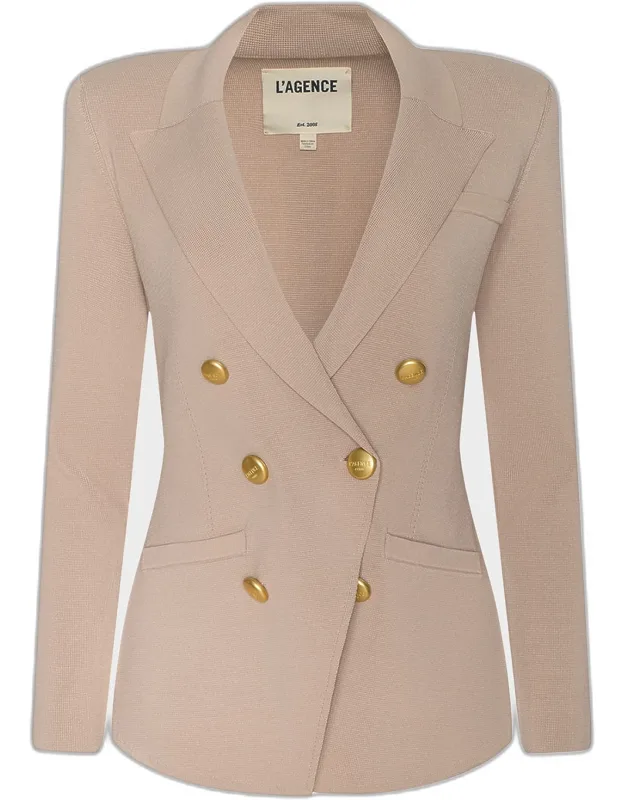 Amelia Knit Double-breasted Blazer