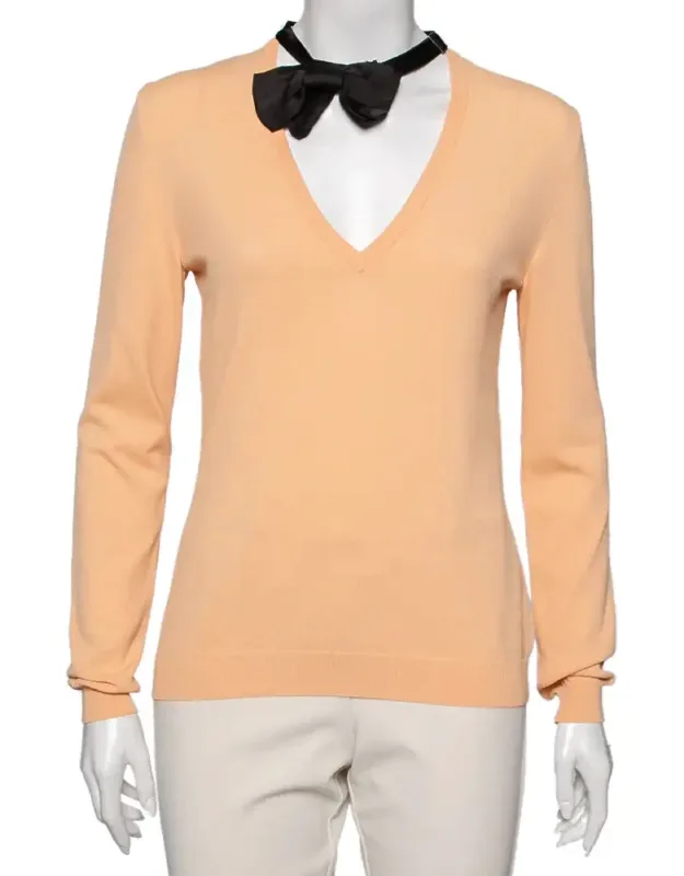 Knit V Neck Long Sleeve Sweater