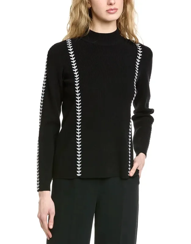 Mock Neck Rib Sweater