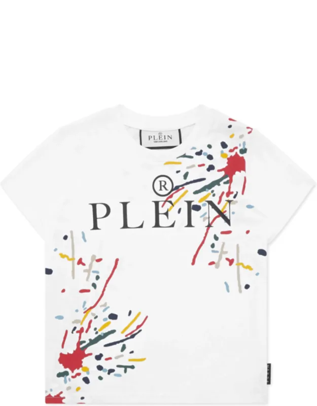 T-shirt Round Neck Ss - Bold Paint-splash Design, Premium Cotton Fabric
