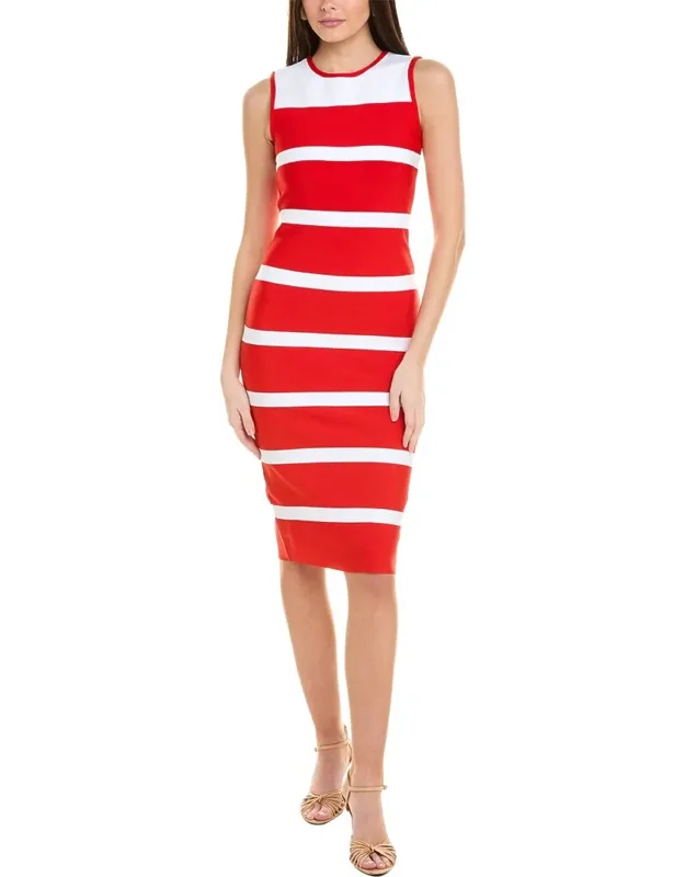 Colorblocked Zip-back Bodycon Dress
