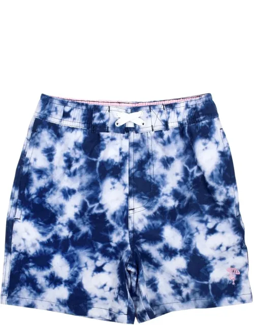 Swim Trunk - Navy Tie Dye, Upf 50+ Sun Protection