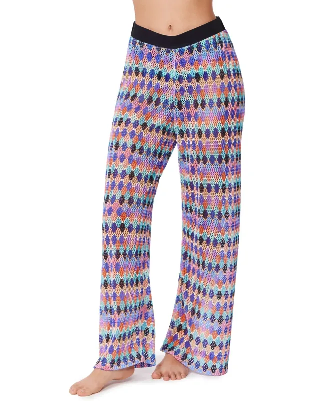 Retro Riviera Netted Crochet Beach Pants Cover-ups