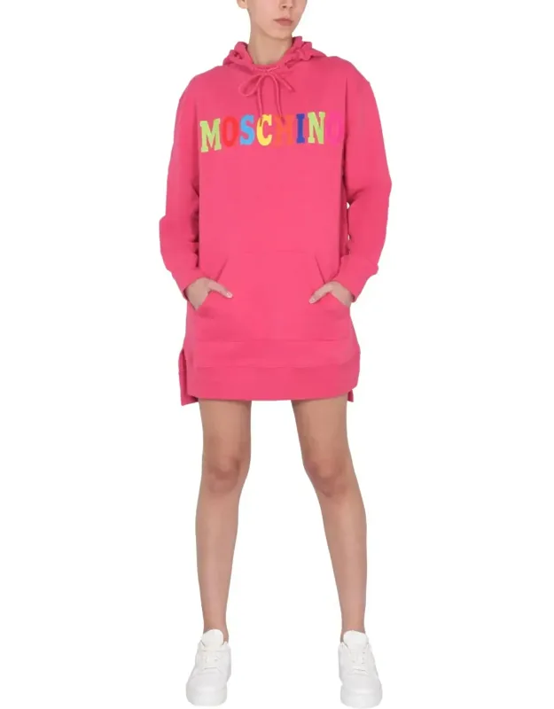 Multicolor Flocked Logo Dress