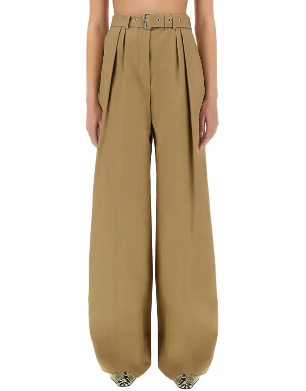 Wide-leg Pants With Matching Belt