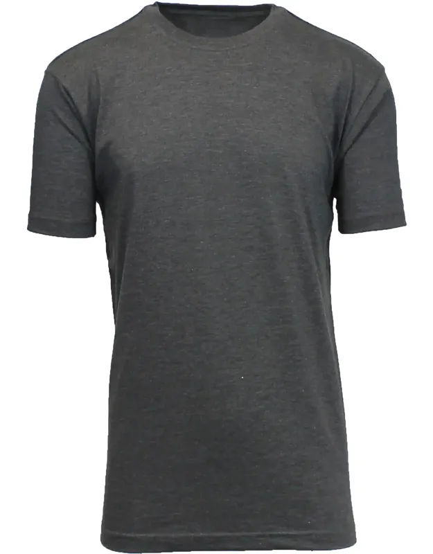 Blue Ice Short Sleeve Crew Neck Classic Tee With Double Stitched Hem And Generous Loose Fit