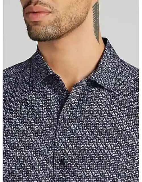 Slim Fit Geo 4-way Stretch Button Up Shirt