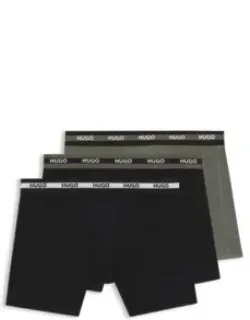 Three-pack Of Patterned Boxer Briefs In Stretch Cotton