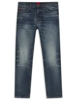 Hugo Blue Slim-fit Jeans In Comfort-stretch Denim With Soft, Straight Leg