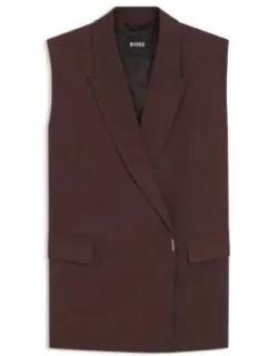 Sleeveless Relaxed-fit Blazer In A Linen Blend
